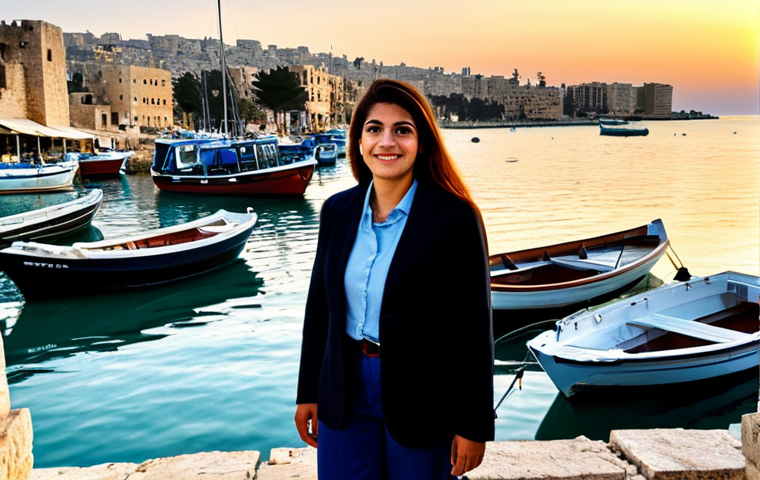 **

A fully clothed female traveler in modest attire, exploring the ancient port of Sidon, Lebanon. Fishing boats and modern yachts are visible in the harbor. Ruins of the old Phoenician port are visible in the background. The sky is at sunset, casting a warm glow on the scene. Safe for work, appropriate content, perfect anatomy, natural proportions, professional photography, high quality.

**