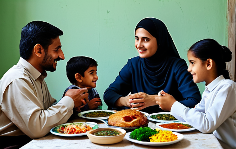 **

"A Dürzi family, fully clothed in modest, traditional attire, gathered around a table in a Halve, sharing a meal. The room is simple and clean.  Focus on the warmth and connection between family members. Safe for work, appropriate content, perfect anatomy, natural poses, well-formed hands, proper finger count, family-friendly, professional lighting."

**